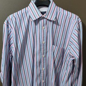 Ted Baker London Striped 100% Cotton Long Sleeve Shirt Men's SIZE 16 34/…